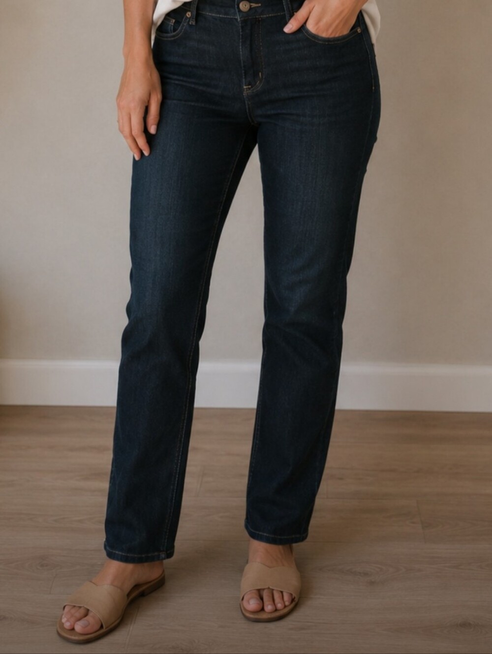 Simply Vera Vera Wang Dark Blue Straight Leg Jeans